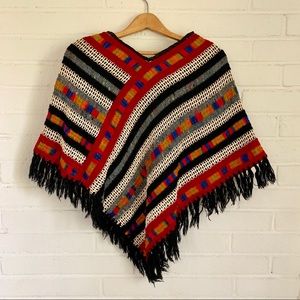 VINTAGE Multicolor Woven Poncho